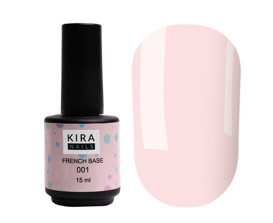 Зображення  Kira Nails French Base 001 (ніжно-рожевий), 15 мл, Об'єм (мл, г): 15, Цвет №: 001