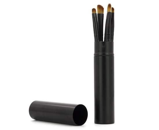 Изображение  Set of 5 eye makeup brushes in a metal case