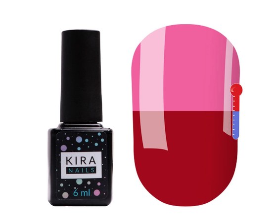 Изображение  Thermo gel polish Kira Nails No. T04 (burgundy, dark purple when heated), 6 ml, Color No.: 4