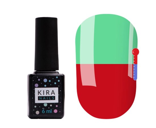 Изображение  Thermo gel polish Kira Nails No. T05 (burgundy, muted light green when heated), 6 ml, Color No.: 5