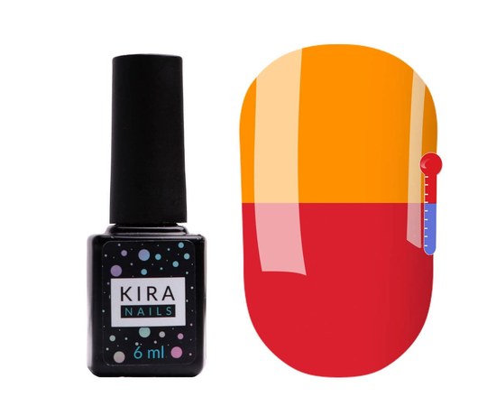 Изображение  Thermo gel polish Kira Nails No. T06 (muted crimson, rich orange when heated), 6 ml, Color No.: 6