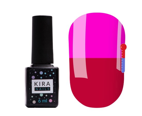 Зображення  Термо гель-лак Kira Nails №T16 (малинова фуксія, при нагріванні яскравий фіолетовий), 6 мл, Цвет №: 016