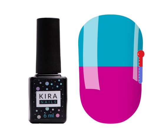 Изображение  Thermo gel polish Kira Nails No. T17 (bright purple, blue when heated), 6 ml, Color No.: 17