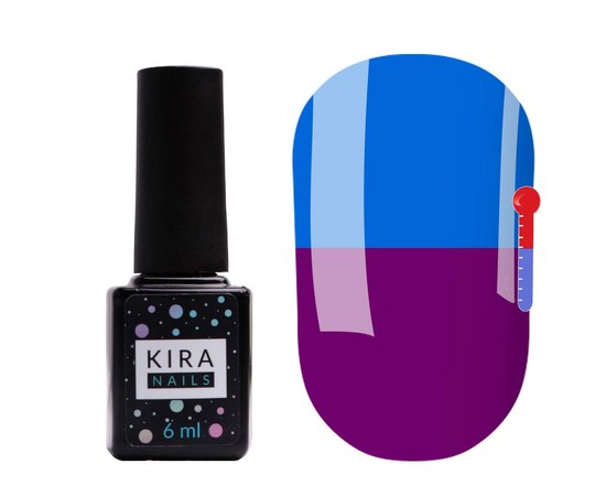 Изображение  Термо гель-лак Kira Nails №T20 (насыщенный фиолетовый, при нагревании яркий голубой), 6 мл, Цвет №: 020