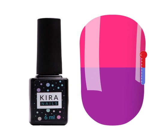 Изображение  Термо гель-лак Kira Nails №T21 (светло-фиолетовый, при нагревании розовый), 6 мл, Цвет №: 021