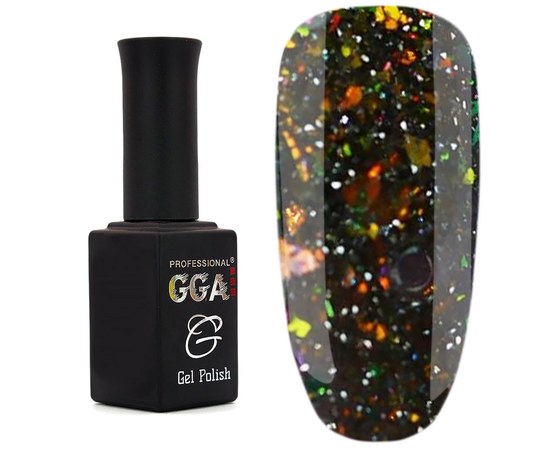 Зображення  Світловідбивний гель лак GGA Galaxy Reflective 10 мл №02, золотий, Цвет №: 002