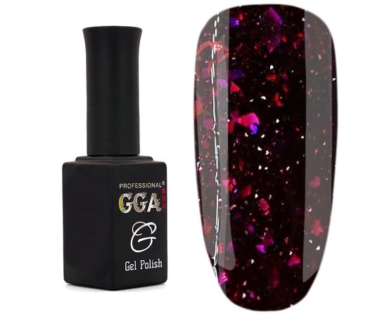 Зображення  Світловідбивний гель лак GGA Galaxy Reflective 10 мл №05, бордовий, Цвет №: 005
