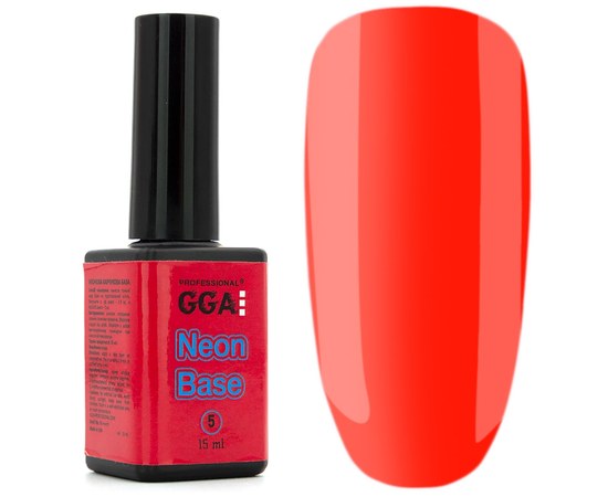 Изображение  Base for gel polish GGA Professional Neon Base Gel Polish 15 ml No. 05, Color No.: 5