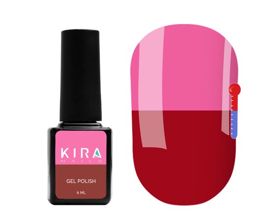 Зображення  Термо гель-лак Kira Nails №T04 (бордовий, при нагріванні темно-ліловий), 6 мл, Цвет №: 004