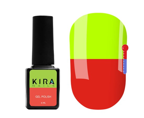 Изображение  Thermo gel polish Kira Nails No. T07 (brick red, acid yellow when heated), 6 ml, Color No.: 7
