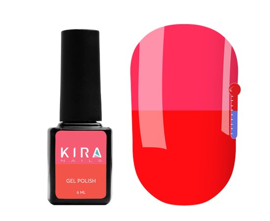 Изображение  Thermo gel polish Kira Nails No. T11 (red, hot pink when heated), 6 ml, Color No.: 11