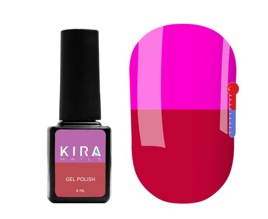 Изображение  Thermo gel polish Kira Nails No. T16 (raspberry fuchsia, bright purple when heated), 6 ml, Color No.: 16