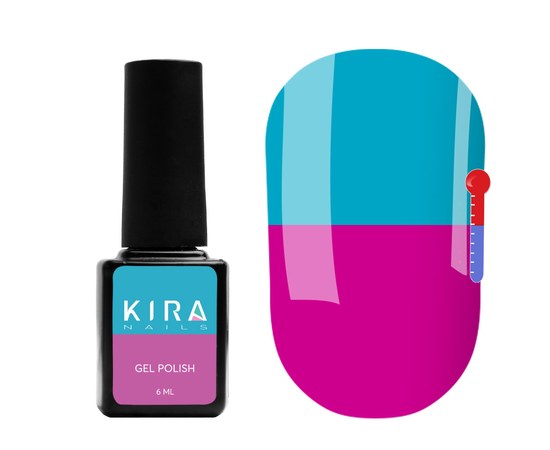 Изображение  Термо гель-лак Kira Nails №T17 (яркий фиолетовый, при нагревании голубой), 6 мл, Цвет №: 017
