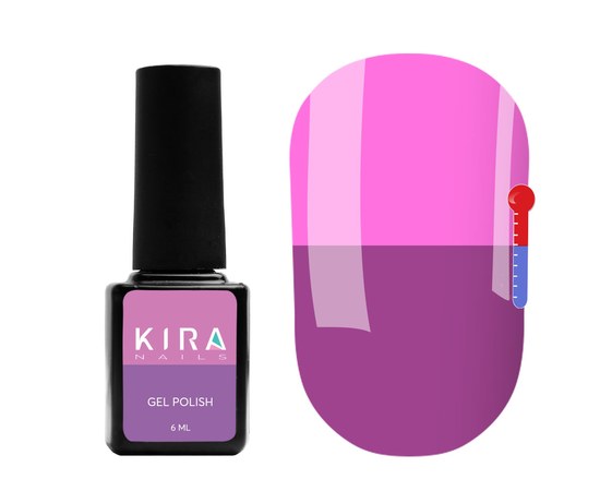 Зображення  Термо гель-лак Kira Nails №T19 (фіолетовий, при нагріванні приглушений рожевий), 6 мл, Цвет №: 019