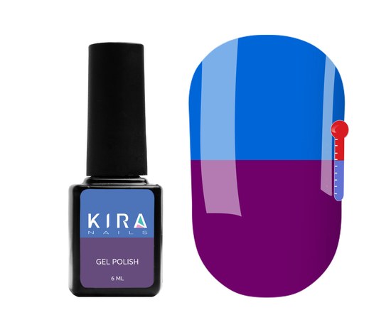 Изображение  Thermo gel polish Kira Nails No. T20 (intense purple, bright blue when heated), 6 ml, Color No.: 20