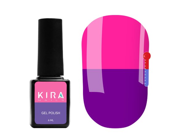 Изображение  Thermo gel polish Kira Nails No. T22 (blue-violet, dark pink when heated), 6 ml, Color No.: 22