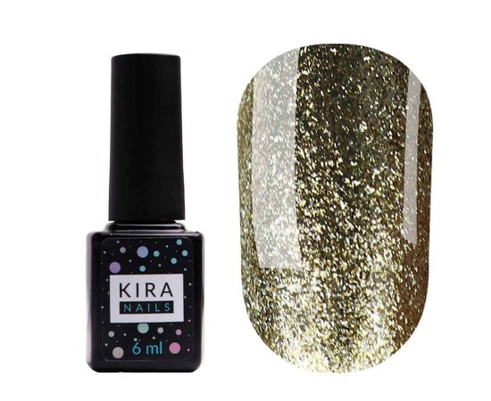Изображение  Gel polish Kira Nails 24 Karat No. 005 (champagne gold with lots of sparkles), 6 ml, Color No.: 5