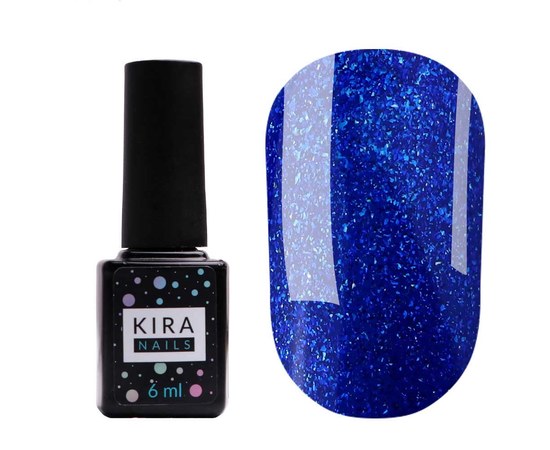 Изображение  Gel Polish Kira Nails 24 Karat No. 010 (blue with sparkles), 6 ml, Color No.: 10