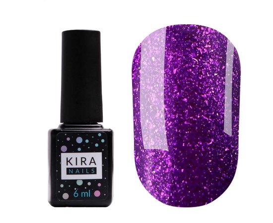 Изображение  Гель-лак Kira Nails 24 Karat №011 (фиолетовый с блестками), 6 мл, Цвет №: 011
