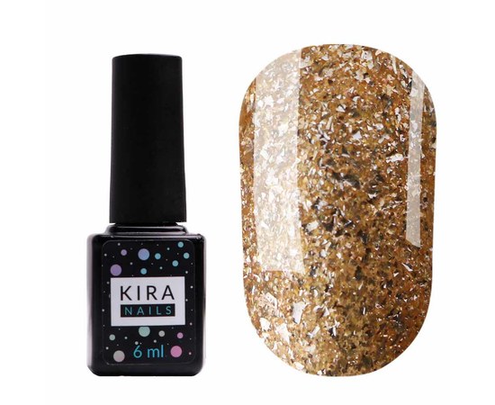 Изображение  Gel Polish Kira Nails Shine Bright No. 005 (Glitter Gold), 6 ml, Color No.: 5