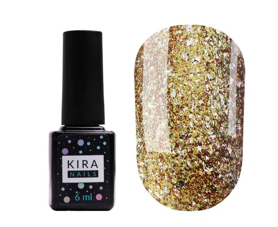 Изображение  Gel Polish Kira Nails Shine Bright No. 006 (bronze with sparkles), 6 ml, Color No.: 6