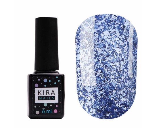 Зображення  Гель-лак Kira Nails Shine Bright №010 (блакитний з блискітками), 6 мл, Цвет №: 010