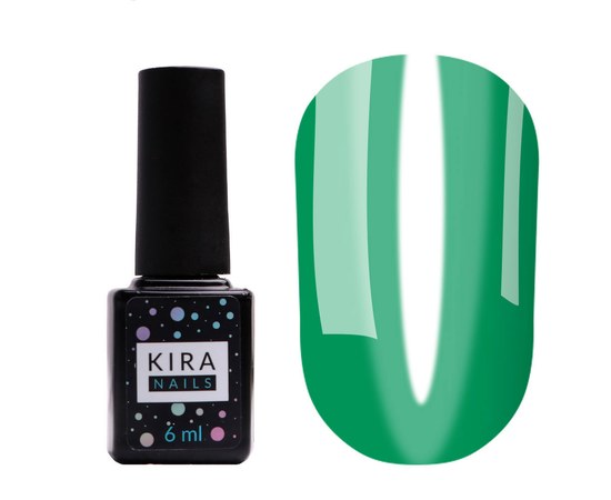Зображення  Гель-лак Kira Nails Vitrage №V06 (зелений зеленка, вітражний), 6 мл, Цвет №: 006