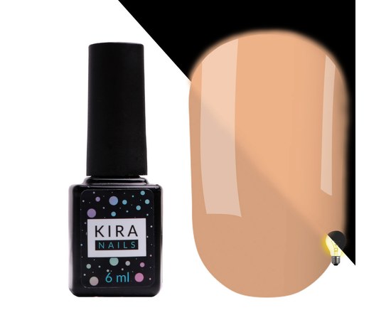 Зображення  Гель-лак Kira Nails FLUO 004 (бежево-рожевий, флуоресцентний), 6 мл, Цвет №: 004