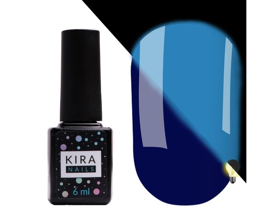 Изображение  Gel polish Kira Nails FLUO 010 (blue, fluorescent), 6 ml, Color No.: 10