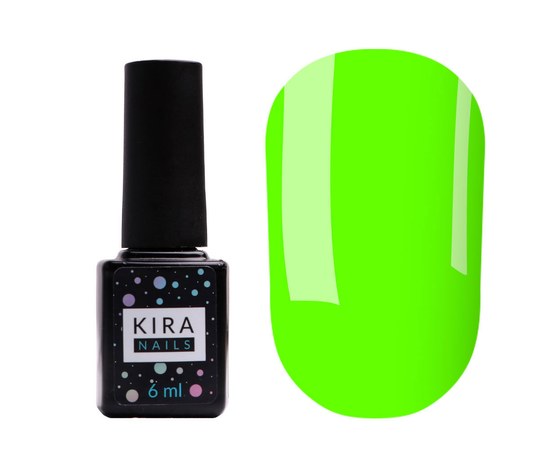 Изображение  Gel Polish Kira Nails No. 124 (light green, neon), 6 ml, Color No.: 124