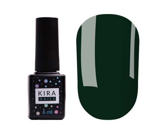 Изображение  Гель-лак Kira Nails №128 (темно-зеленый, эмаль), 6 мл, Цвет №: 128