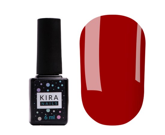 Изображение  Гель-лак Kira Nails №144 (насыщенный красный, эмаль), 6 мл, Цвет №: 144