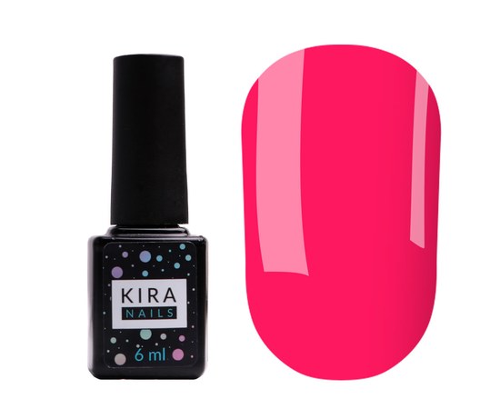 Зображення  Гель-лак Kira Nails №176 (теплий неоновий рожевий, емаль), 6 мл, Цвет №: 176