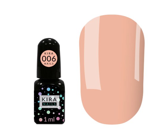 Изображение  Gel Polish Kira Nails Mini No. 006 (pink-peach for jacket, enamel), 1 ml, Color No.: 6