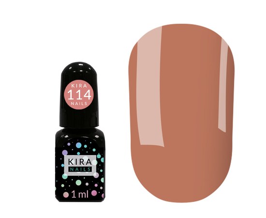 Зображення  Гель-лак Kira Nails Mini №114 (рожево-коричневий, емаль), 1 мл, Цвет №: 114