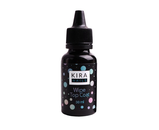 Изображение  Kira Nails Wipe Top Coat - fixer for gel polish with a sticky layer, without brush, 30 ml