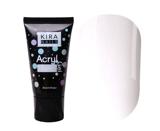 Зображення  Акрил-гель (полігель) для нарощування Kira Nails Acryl Gel - Clear, 30 г