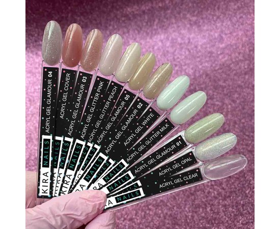 Изображение 2 Акрил-гель (полигель) для наращивания Kira Nails Acryl Gel Glitter Peach, 30 г