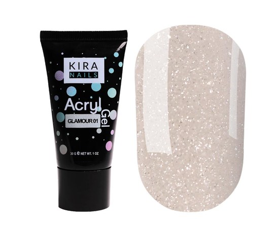 Изображение  Acrylic gel (polygel) for building Kira Nails Acryl Gel Glamor 01, 30 g
