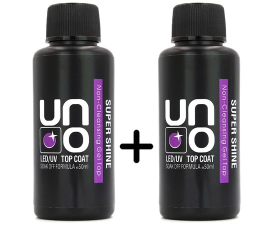 Изображение  UNO Top Set 50 + 50 ml Super Shine Non-Cleansing Gel Top