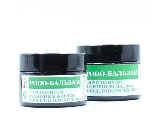 Изображение  PODO-balm with propolis and essential oil of black poplar buds, 30 ml, Volume (ml, g): 30