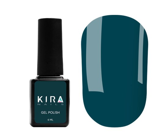 Изображение  Гель-лак Kira Nails №128 (темно-зеленый, эмаль), 6 мл, Цвет: 128