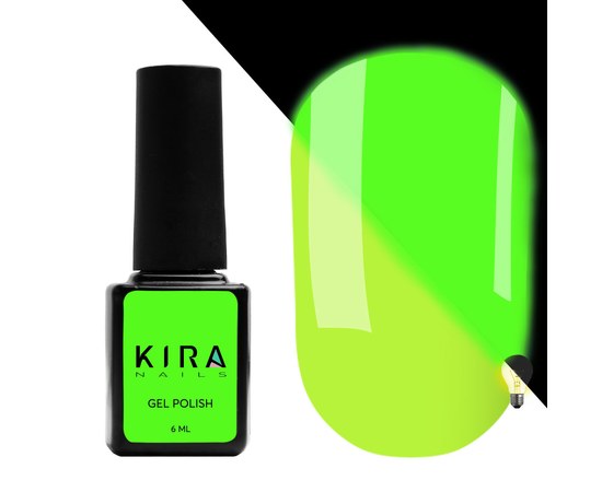 Зображення  Гель-лак Kira Nails FLUO 003 (жовтий неоновий, флуоресцентний), 6 мл, Колір: 003