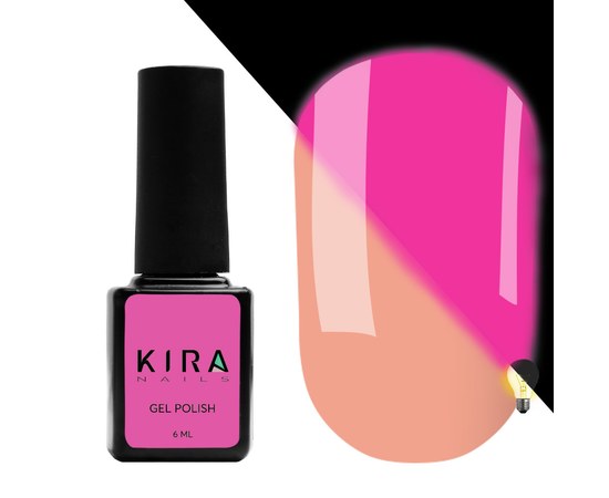 Изображение  Гель-лак Kira Nails FLUO 005 (розовый, флуоресцентный), 6 мл, Цвет: 005