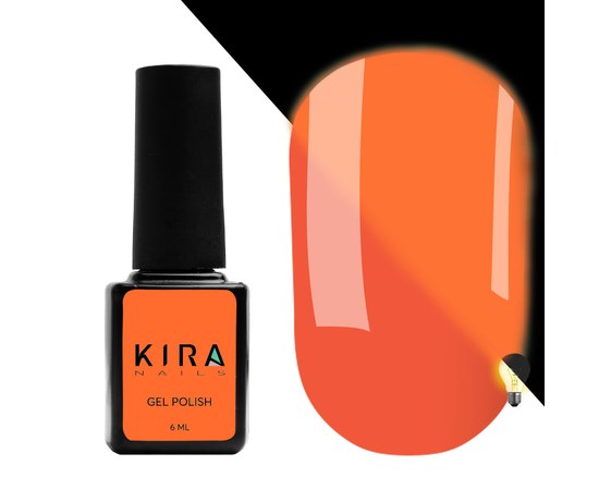 Изображение  Gel polish Kira Nails FLUO 007 (carrot red, fluorescent), 6 ml, Color No.: 7