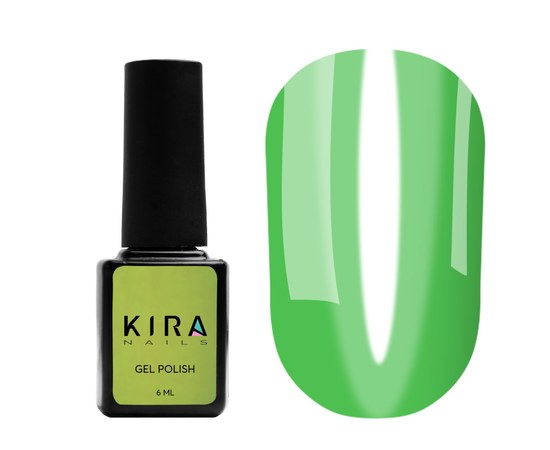 Зображення  Гель-лак Kira Nails Vitrage №V04 (зелений салатовий, вітражний), 6 мл, Цвет №: 004