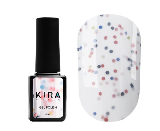 Изображение  Гель-лак Kira Nails Yoghurt Boom! №002 (белое мороженое с неоновыми блестками, йогурт), 6 мл, Цвет: 002