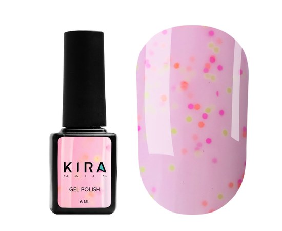 Изображение  Гель-лак Kira Nails Yoghurt Boom! №008 (малиновый крем с неоновыми блестками, йогурт), 6 мл, Цвет: 008