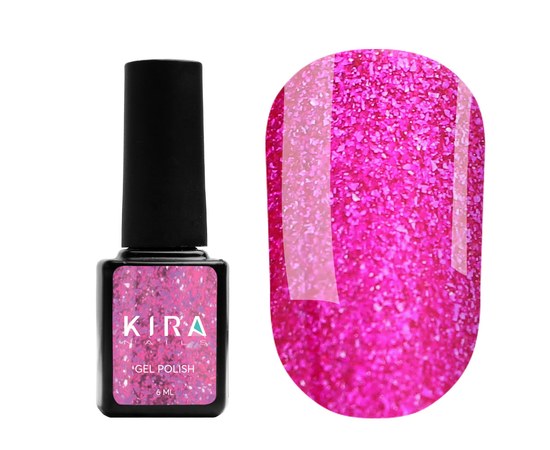 Изображение  Гель-лак Kira Nails 24 Karat №009 (розовый с блестками), 6 мл, Цвет №: 009
