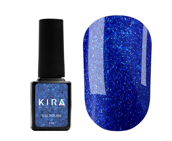 Зображення  Гель-лак Kira Nails 24 Karat №010 (синій з блискітками), 6 мл, Колір: 010